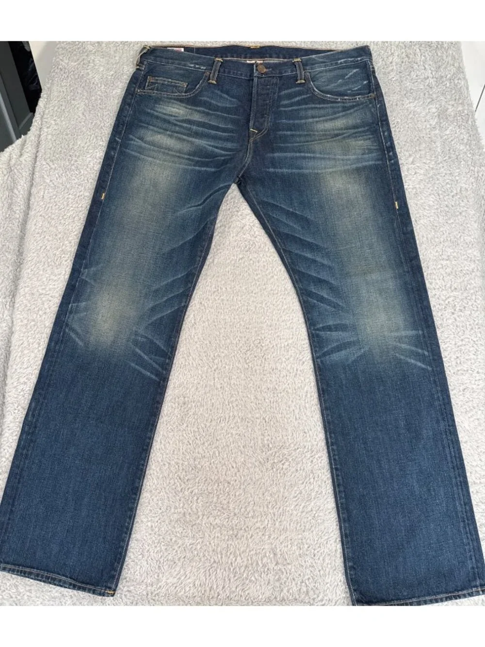 True Religion Mens 38 Bobby Blue Jeans 90s Y2K Buttons Casual Comfort Western